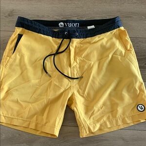 Vuori Yellow and Black Board Shorts Quick-Dry Swimwear